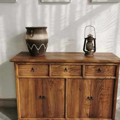 老榆木柜子储物柜中式客厅实木收纳柜玄关柜靠墙置物柜橱厨柜家具