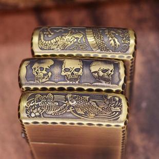 黄铜咬边三面盘龙鱼戏莲叶间