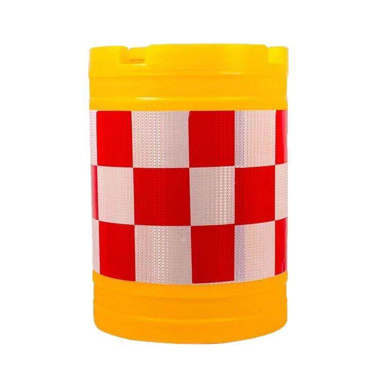 滚塑水马防撞桶圆柱形塑料隔离桶高速道路交通吹塑注水反光警示墩