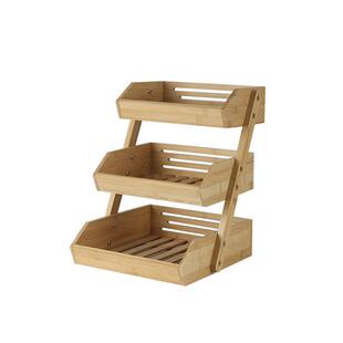 欧式多层置物架水果盘蔬菜沥水收纳竹架蛋糕架展示生鲜果蔬多功能