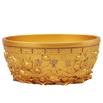 黄铜元宝聚宝盆家居客厅庙堂装饰铜盆礼品景区热卖纯铜工艺品