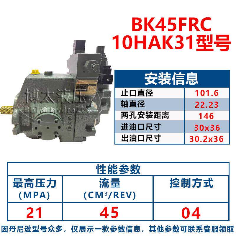 普什BK37FRC10HAK31变量柱塞泵BK56/BK45/BK100注塑机液压油泵电