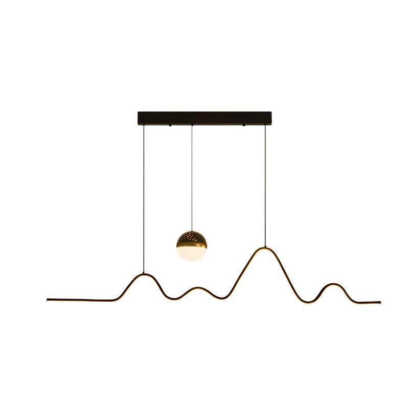 北欧现代简约星空客厅灯创意LED长条餐桌吧台灯饰波浪餐厅吊灯,家装灯饰光源,智能吊灯,淘宝优惠券,粉丝福利购,淘宝优惠卷