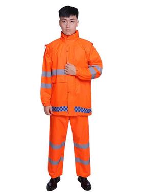 工厂橙色环卫反光雨衣雨裤套装成人劳保分体式雨衣防暴雨防风