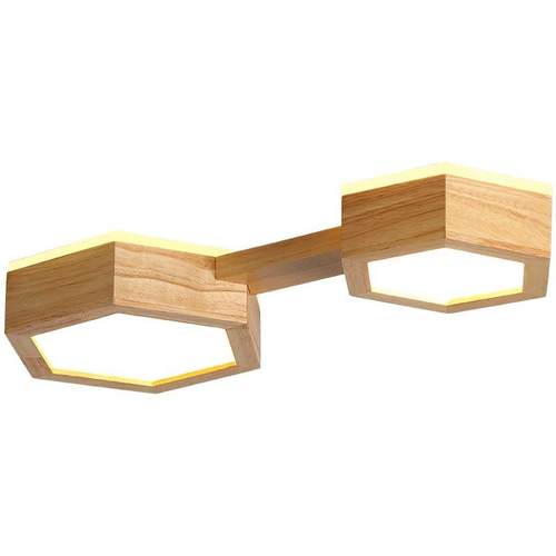 新款六边形过道灯走廊玄关灯led吸顶灯现代简约实木灯厂家