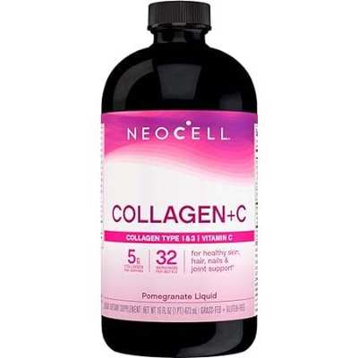 NeoCell Collagen Peptides + Vitamin C Liquid， 4g Collagen