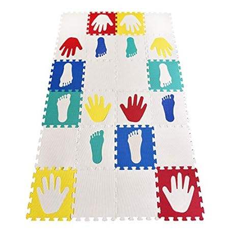 WT Products Creative Hopscotch Playmat with 12 Interlocki