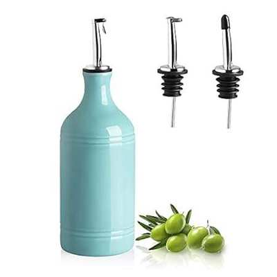 Sweejar Ceramic Olive Oil Dispenser Bottle， Opaque Oil Cr