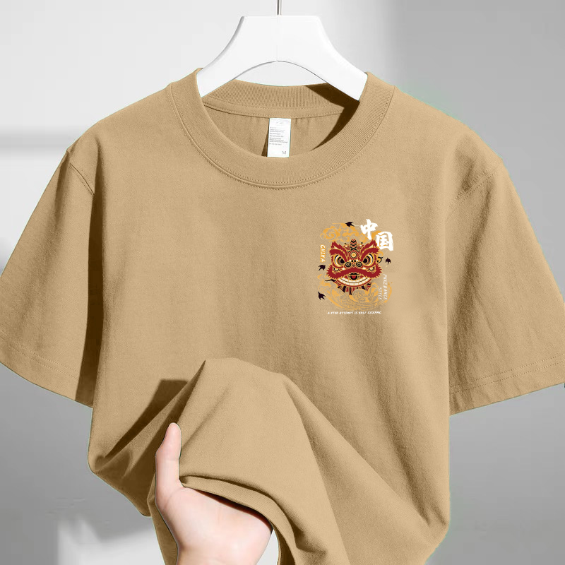 海外订单余货撤回~特价清仓国风印花短袖T恤2026春夏男女宽松上衣,男装,时尚防晒服,淘宝优惠券,粉丝福利购,淘宝优惠卷