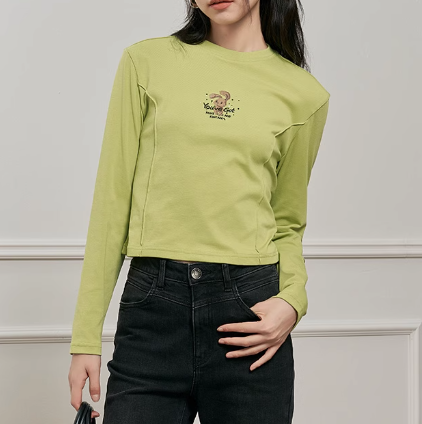 Jessyline 专柜正品杰西莱杰茜莱2023秋款上衣T恤330201936-299