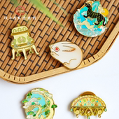 陕西历史博物馆文创金属徽章磁吸固定胸针生日礼物西安纪念品领针