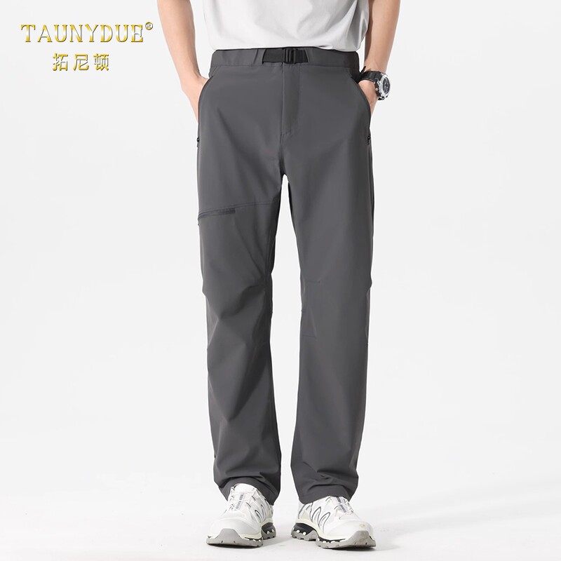 夏季速干户外工装休闲裤男士2026薄款直筒裤子男款冰丝弹力运动裤