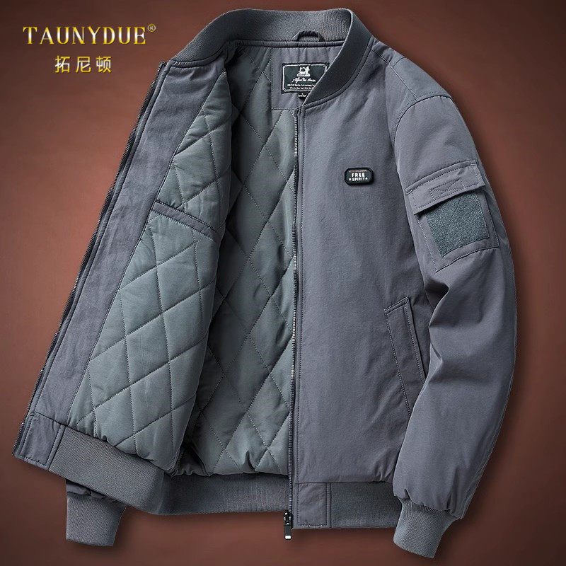 大码宽松工装保暖外套夹克男冬季棒球服男多口袋工装时尚上衣服潮