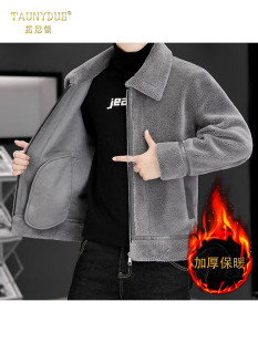 冬装 新款 夹克男 2025秋冬季 加厚保暖摇粒绒彷羊羔绒外套男士