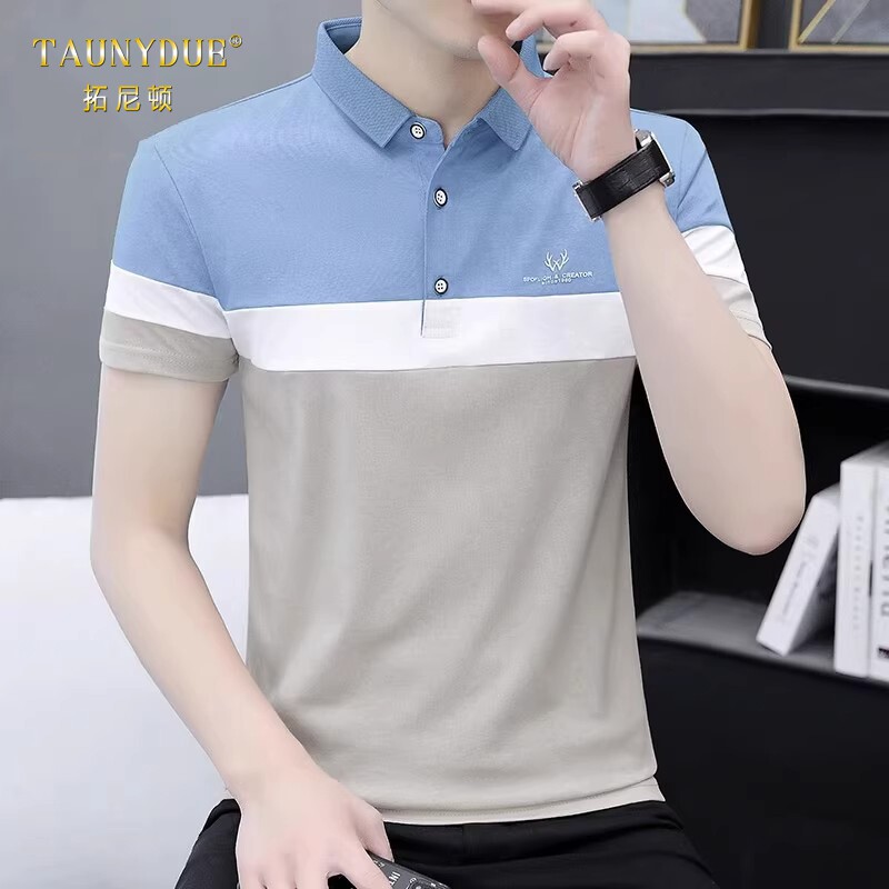 TAUNYDUEPOLO衫男士凉感透气短袖2026夏季新款翻领潮流休闲t恤男T
