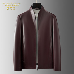 男士 衣服皮夹克皮装 外套上衣 新款 商务休闲绵羊皮真皮皮衣男秋冬季