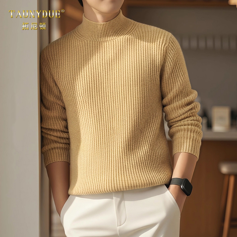 TAUNYDUE半高领简约毛衣男士冬季