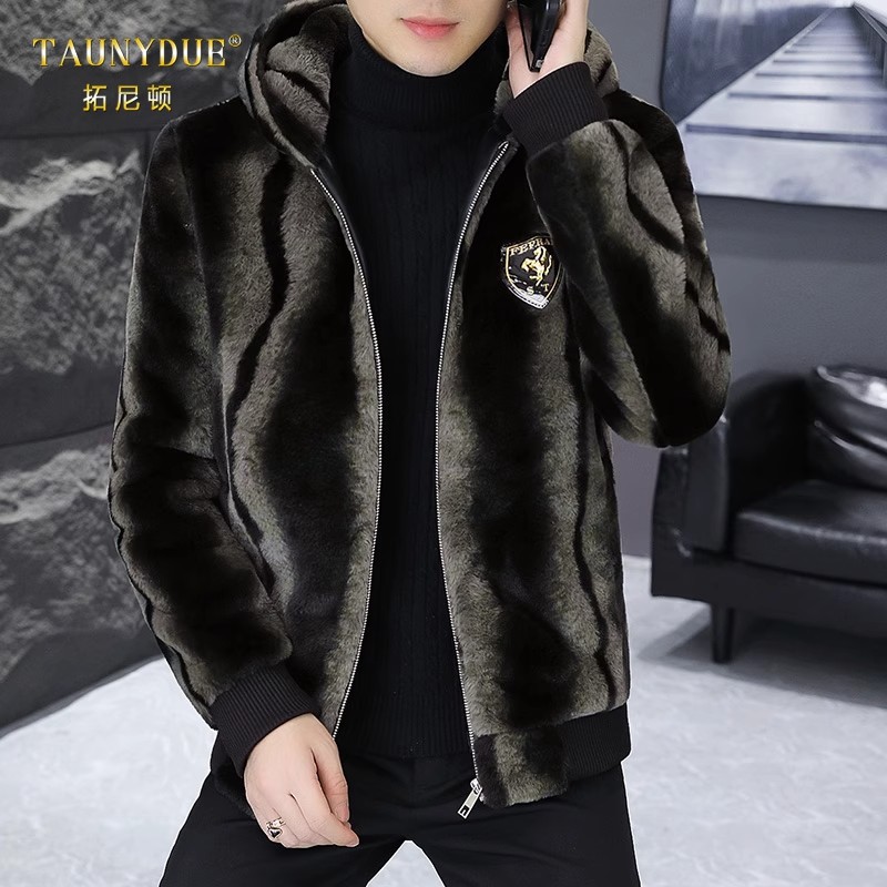 TAUNYDUE男士秋冬季外套2025新款爆款金貂绒加厚男装上衣服男款
