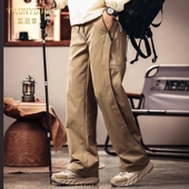 冲锋长裤 TAUNYDUE户外伞兵直筒阔腿休闲裤 宽松大码 裤 男春夏季 美式