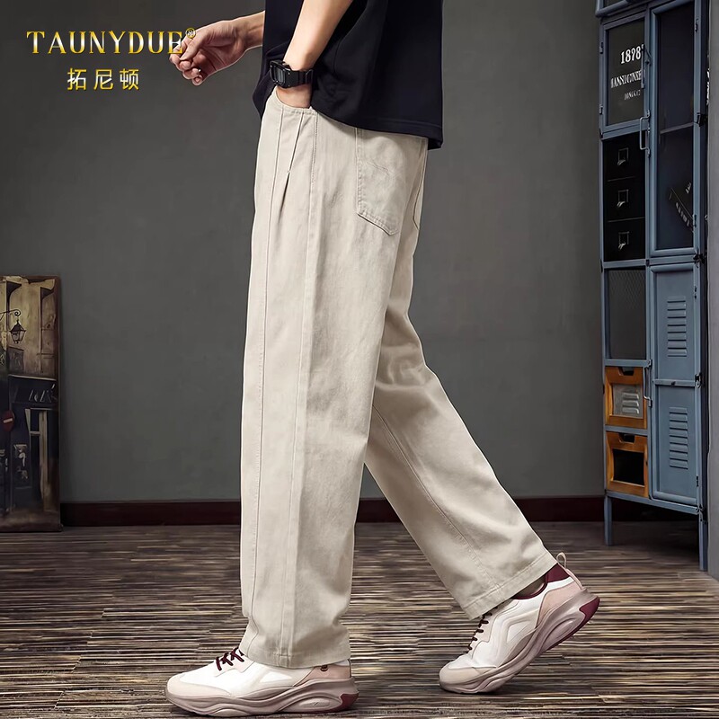 TAUNYDUE莱赛尔轻薄凉感休闲裤男2026春夏新款宽松直筒男款工装裤