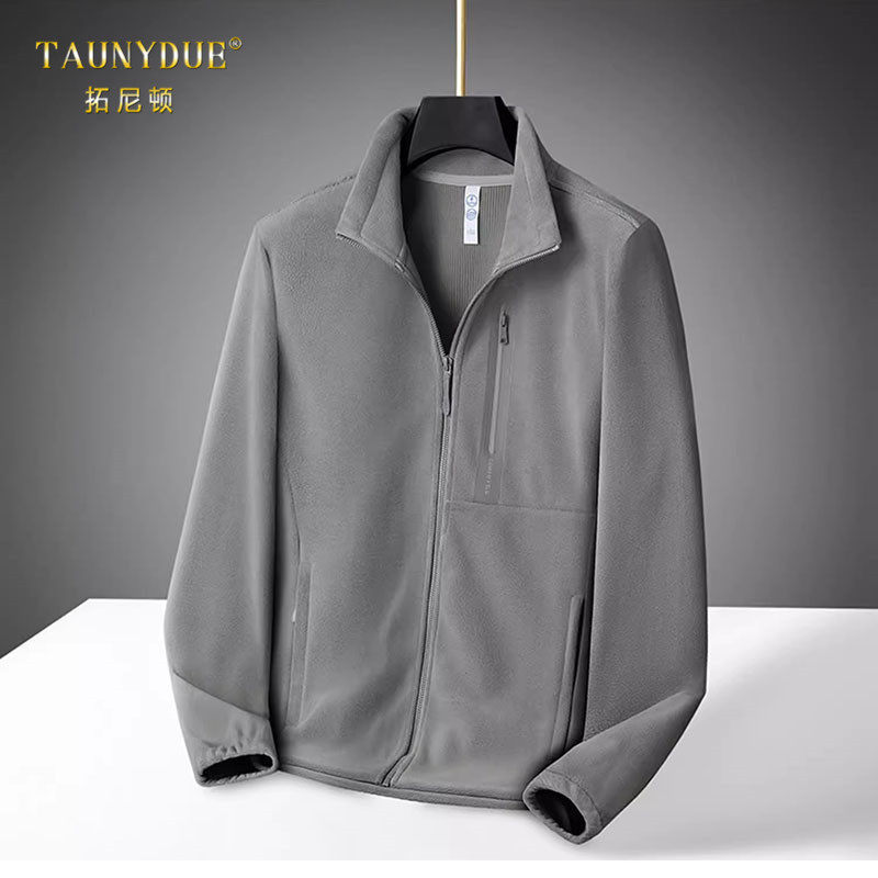 大码立领防风休闲卫衣保暖夹克男士秋冬季抓绒衣加厚运动宽松外套