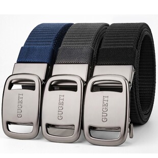 古格缇男士皮带户外帆布耐磨百搭自动扣战术腰带休闲潮流成人裤带