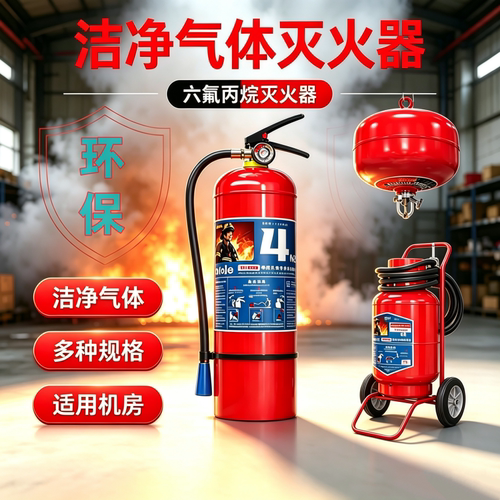 六氟丙烷灭火器不锈钢无磁灭火器洁净气体手提式悬挂MJZ2/4/6kg