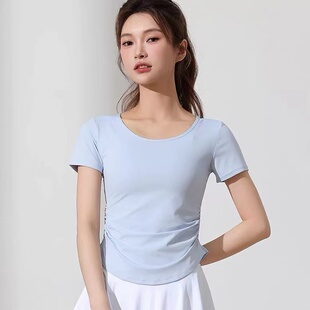 显瘦健身服 凉感防晒运动上衣女网纱透气速干瑜伽服短袖 夏季 新款