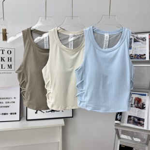 瑜伽背心外穿健身文胸上衣女新款 夏高强度运动内衣女防震跑步聚拢