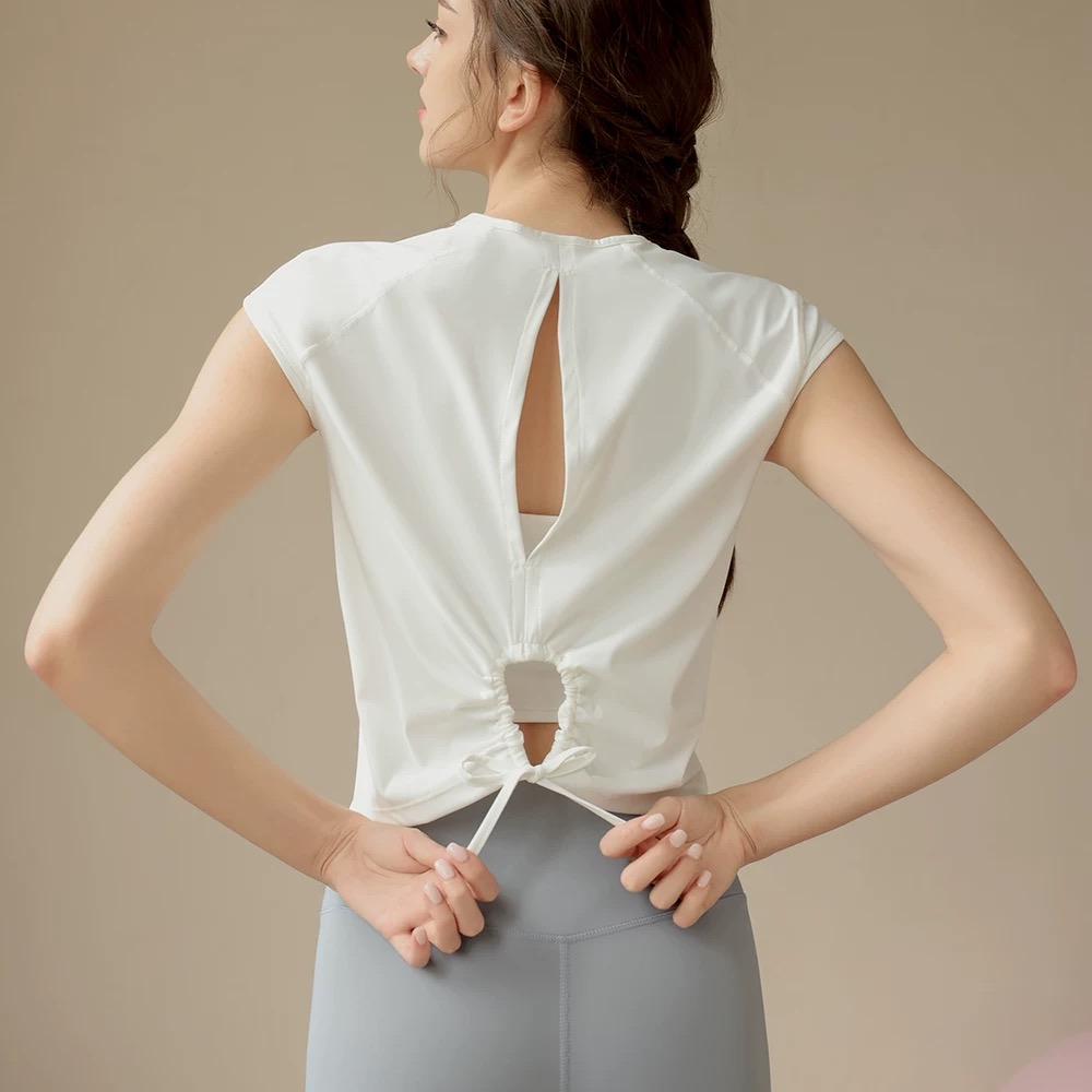 薄款瑜伽服罩衫运动T恤普拉罩衫