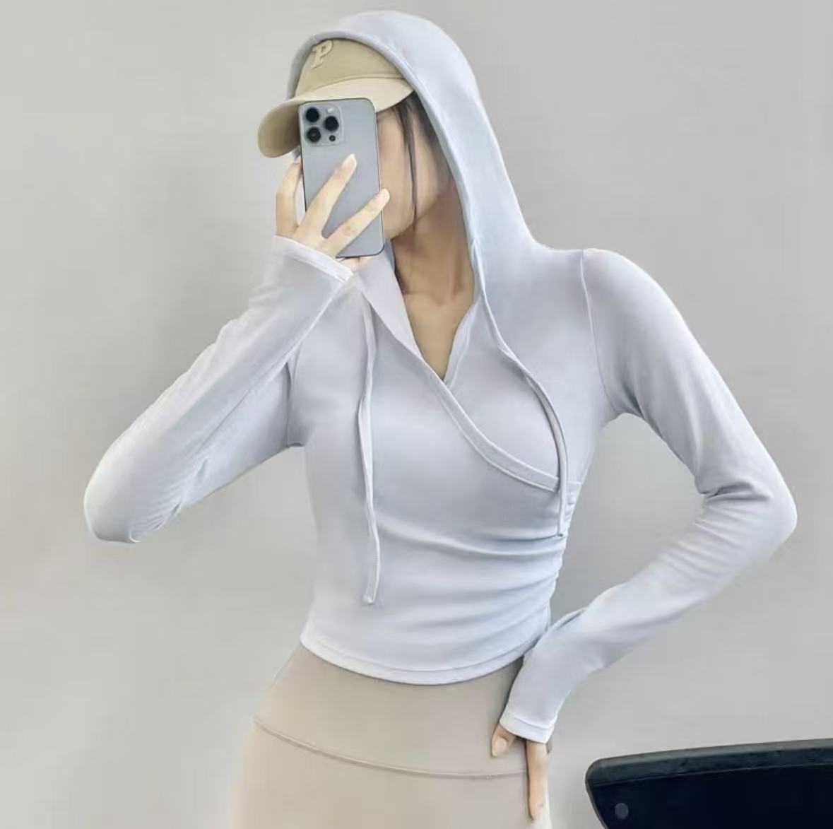 连帽显瘦外穿运动伽服长袖