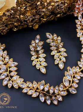 KJL热带雨林树叶项链耳夹