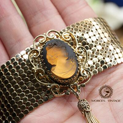 古董首饰vintage项链cameo925银