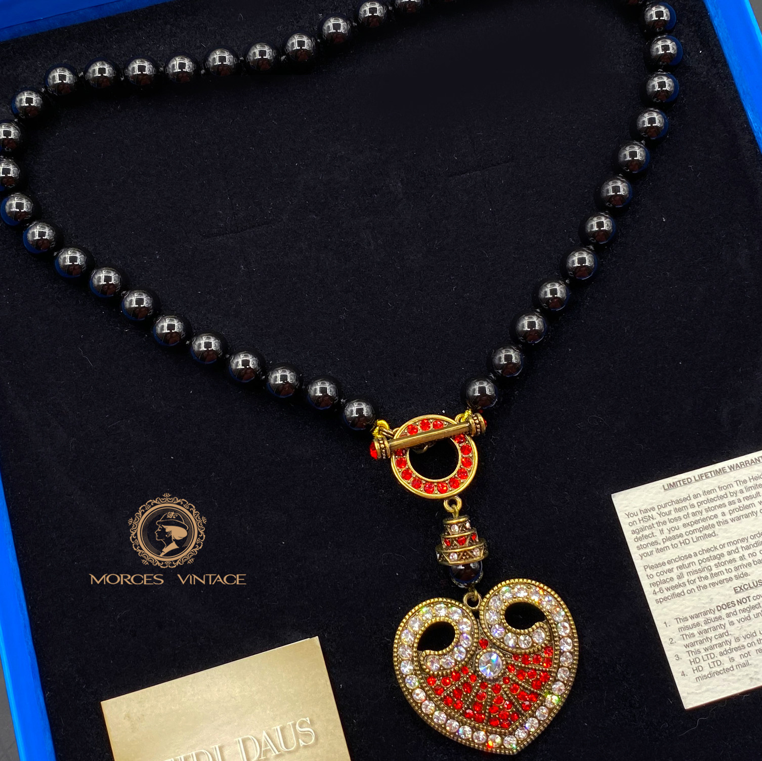 heidi daus海蒂施华洛水晶红色紫色爱心吊坠项链