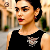 Vintage中古首饰NOLAN MILLER奥地利水晶密钻华丽天鹅胸针