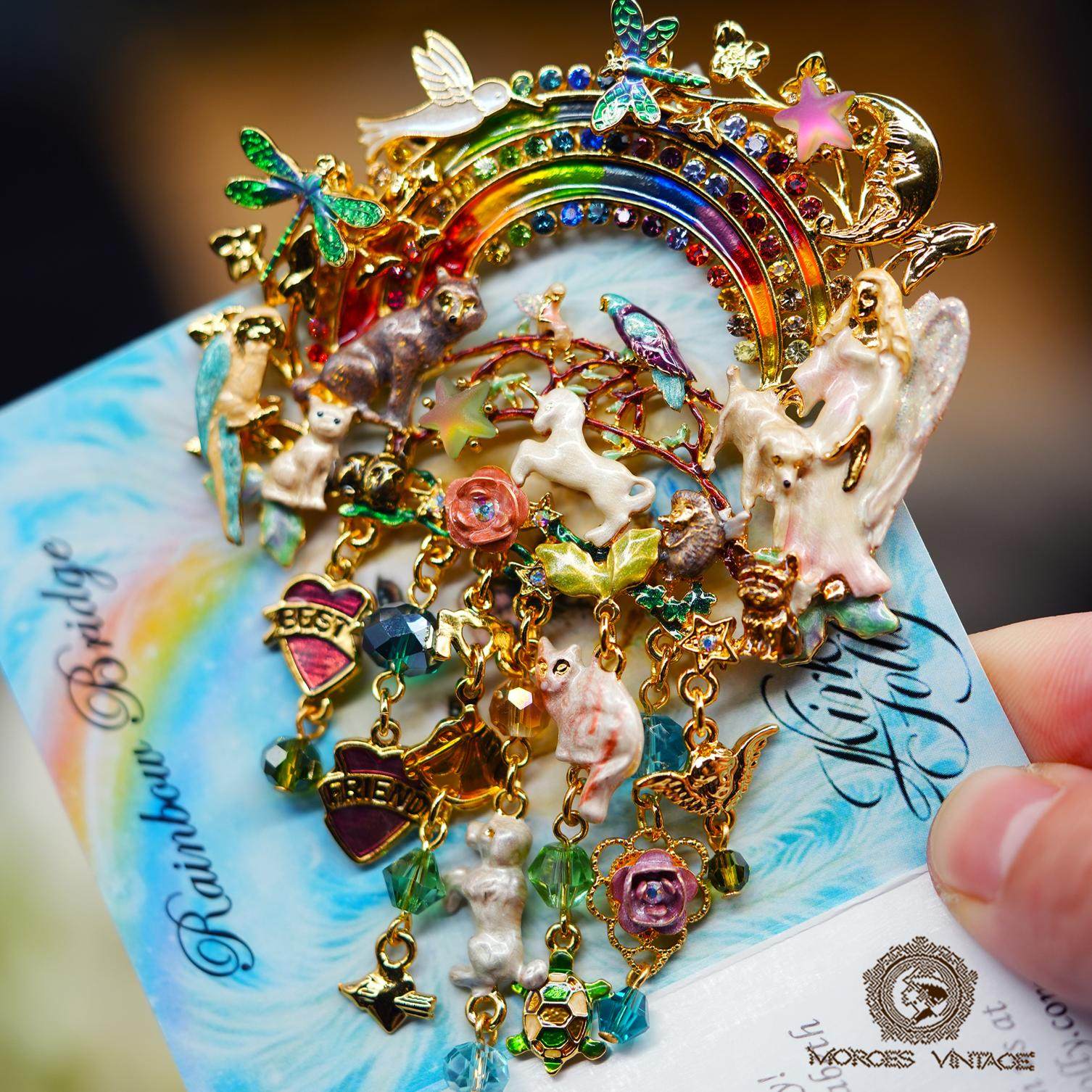 Kirks Folly好朋友彩虹桥豪华珐琅胸针手链手镯项链石英表