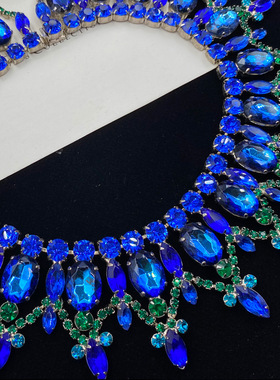 Vintage宝蓝奥地水晶项链juliana