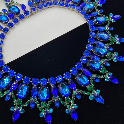 Vintage宝蓝奥地水晶项链juliana