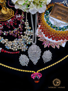 Vintage-S16复古古董首饰weiss奥地利水晶钻juliana华丽宴会项链