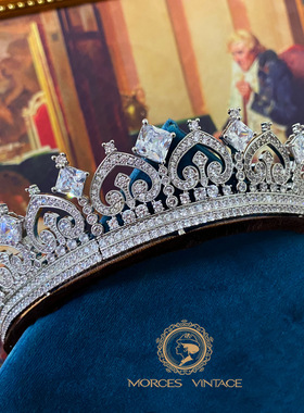 AND*EW PR*NCE BY CR*SLU复古锆石女王公主新娘皇冠王冠发卡