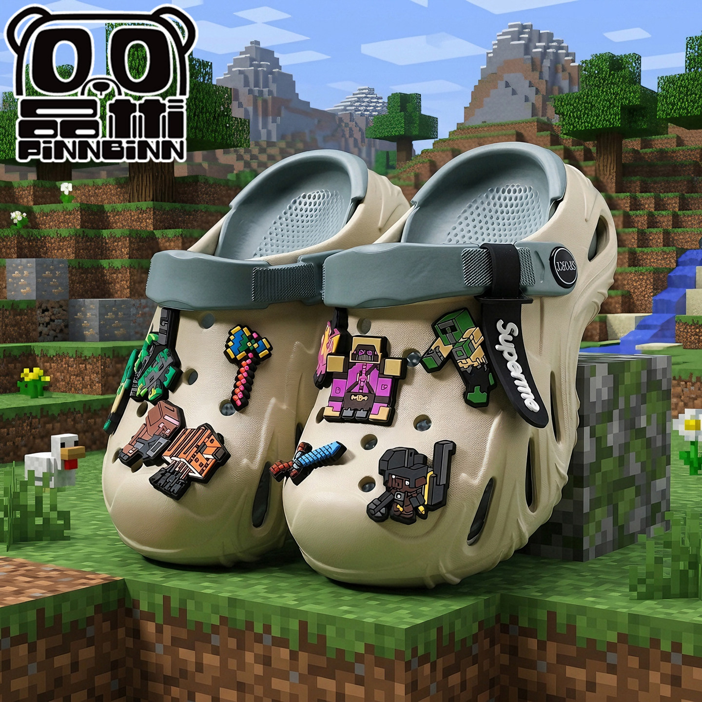 儿童洞洞鞋我的世界男童拖鞋夏季新款男孩软底防滑凉拖鞋小孩卡通