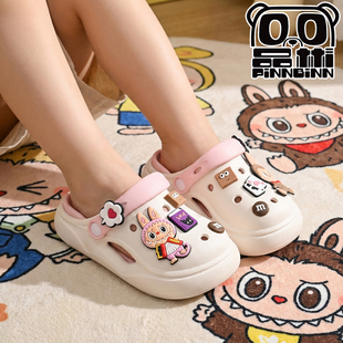 拉布布儿童洞洞鞋女童拖鞋夏季新款女孩室内防滑宝宝凉拖小孩凉鞋