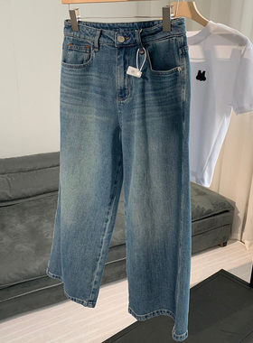 【CHUNXI】【口碑系列】经典水洗蓝高腰显瘦窄版阔腿牛仔裤女新款