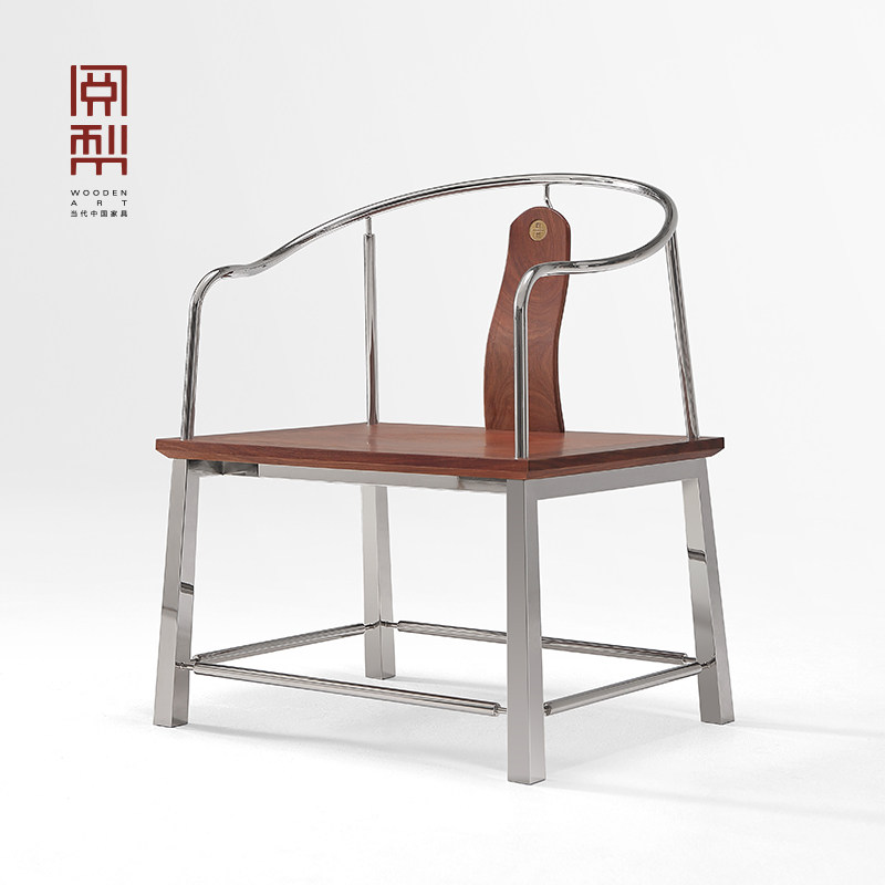 阅梨客厅家用家具实木现代简约新中式餐椅围椅 青云椅