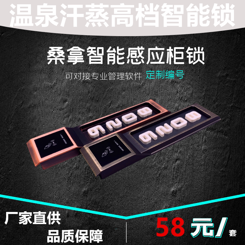 更衣柜智能感应锁发卡锁号竖款号码锁温泉桑拿帝派DP8580浴场软件
