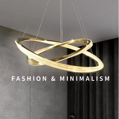 新款意式极简客厅环形吊灯现代简约创意样板间餐厅卧室圆形吊灯