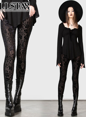 吉儿朋克】英国Killstar哥特pixie dream妖精梦绒烧花透肤打底裤