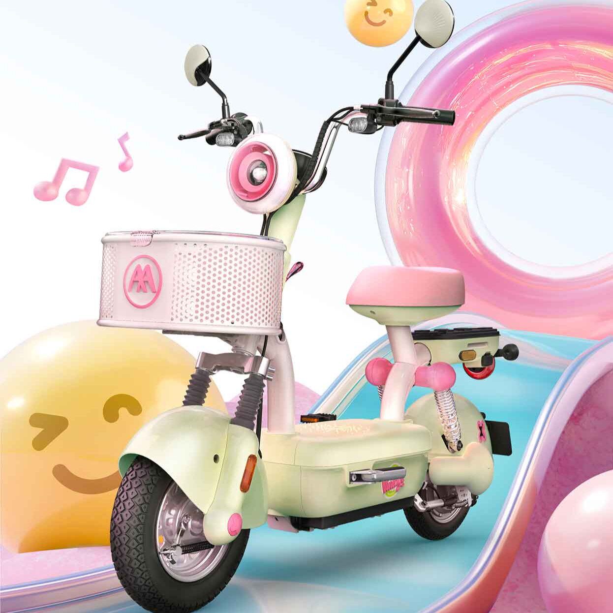 爱玛电动轻便摩托车元宇宙play时尚爆款60大电池长续航代步电动车