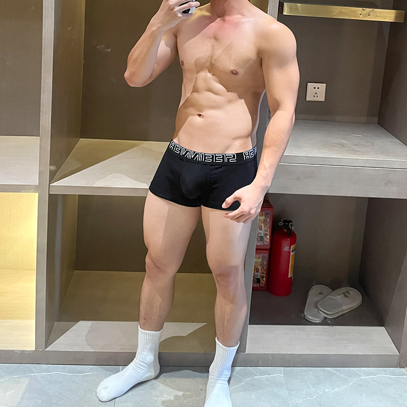 男士内裤纯棉简约四角裤运动短裤