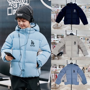 韩国直邮专柜代购MLB潮牌儿童80%鸭绒防水连帽羽绒服25冬新款0756